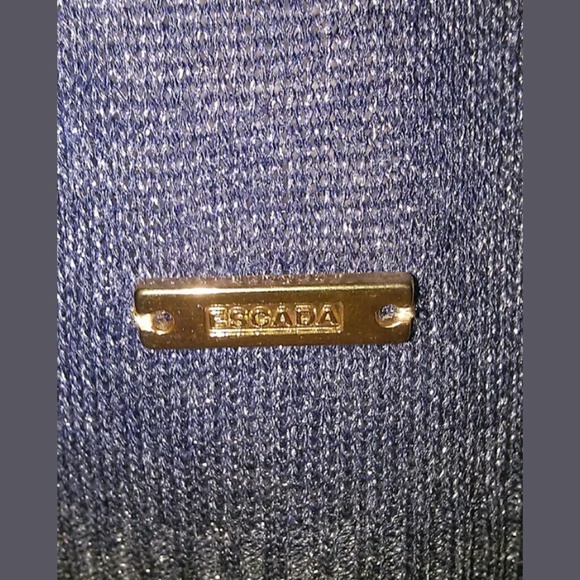 Escada Blue V Neck Sleeveless Top Size 38 US 8 - Picture 4 of 6